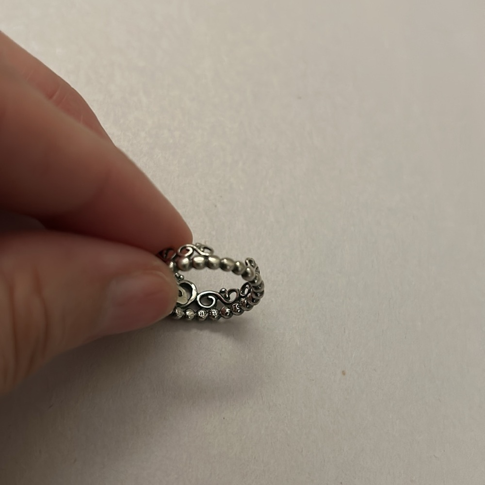 925 Ale Pandora Crown Ring Size 4 - Picture 8 of 10